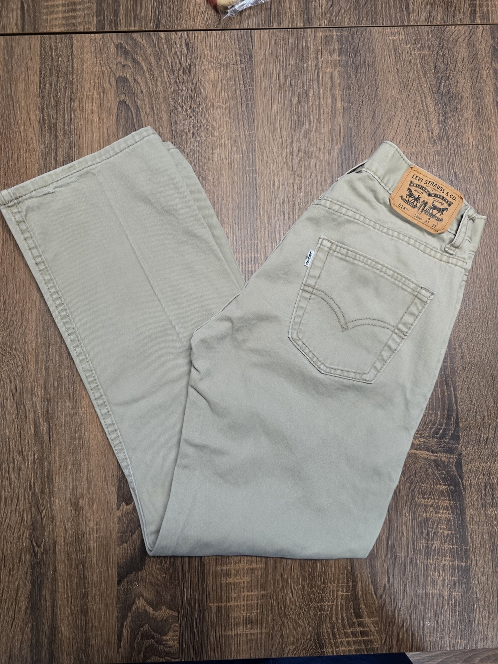 Levi's 514 Straight Khaki Pants Boys Size 14 Regular 27x27 Youth Beige Twill